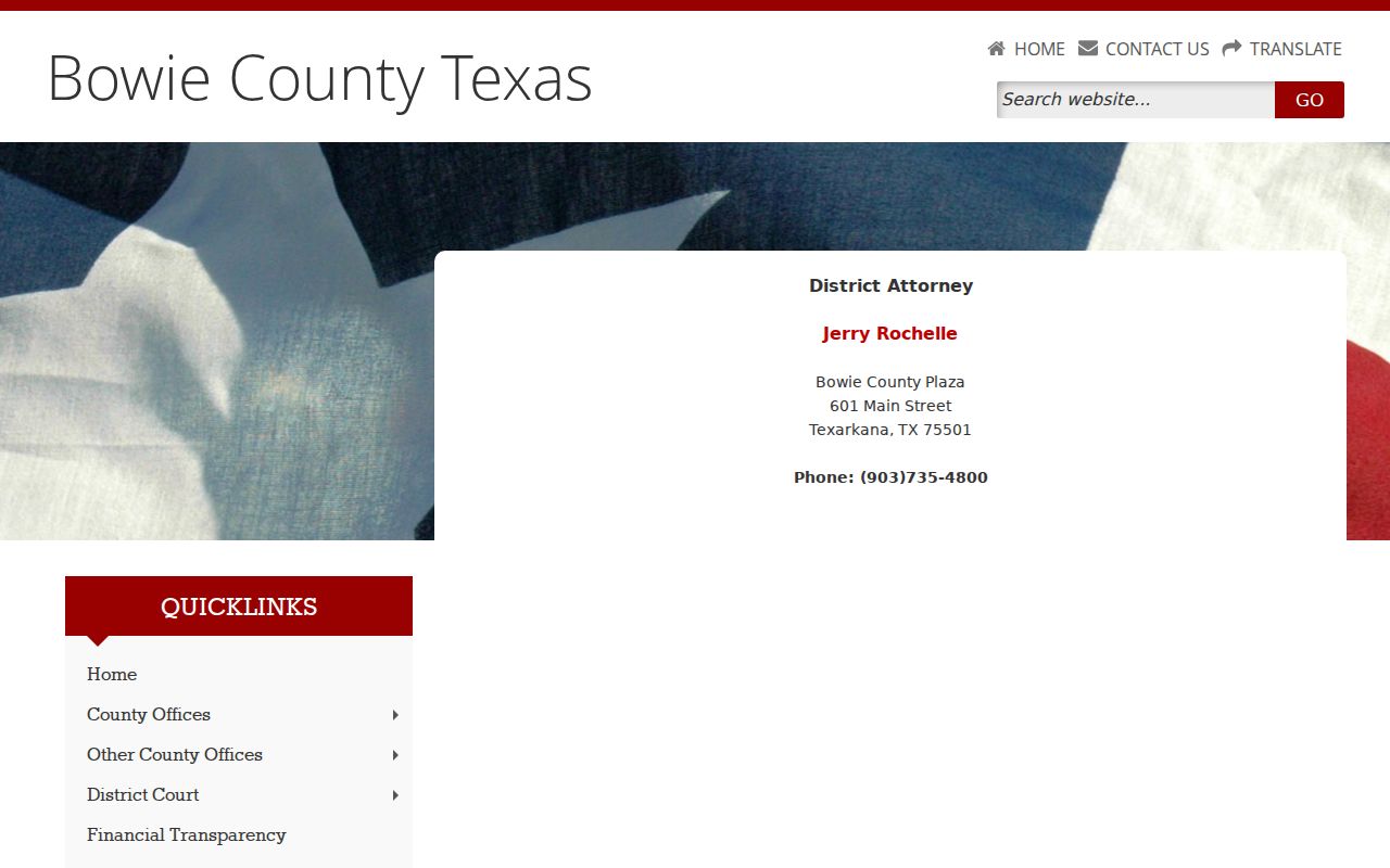 Bowie County criminal court case information from the Criminal District Attorney