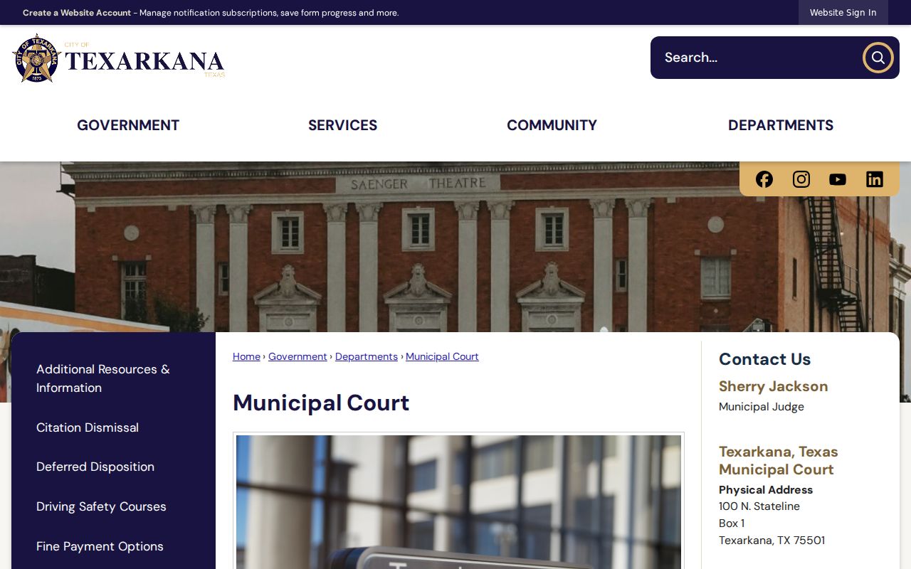 Texarkana criminal records Municipal Court source