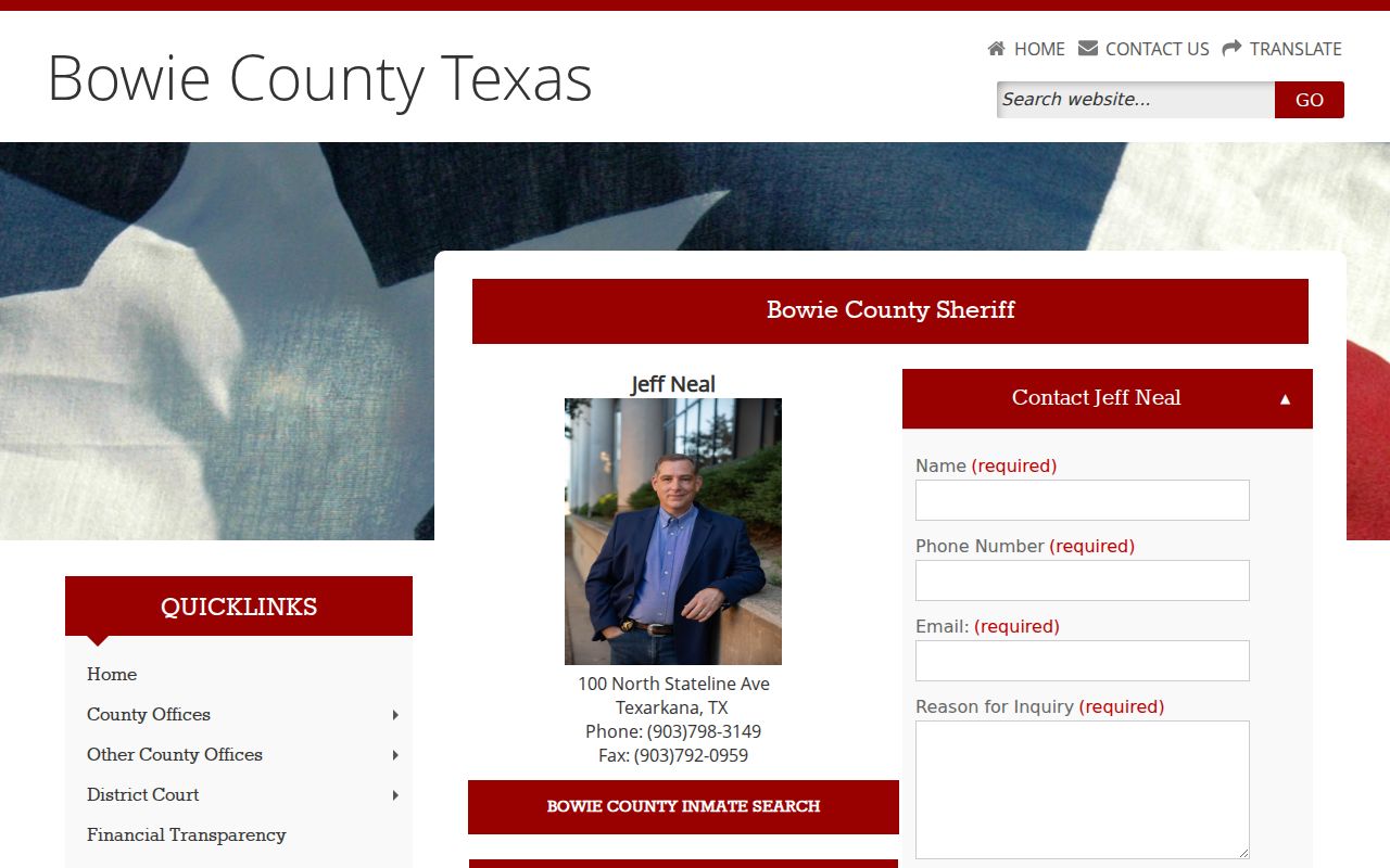 Bowie County criminal records sheriff office resource