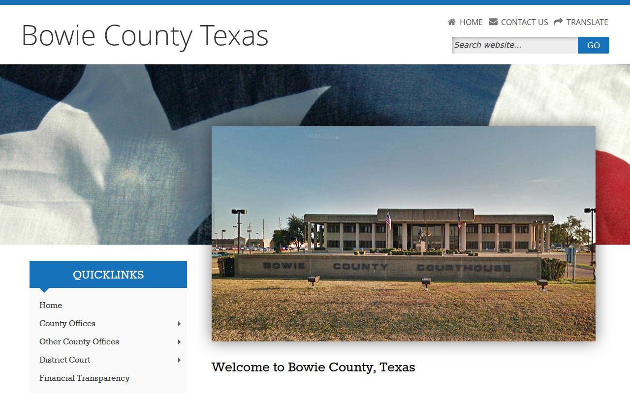 Bowie County criminal history government records page